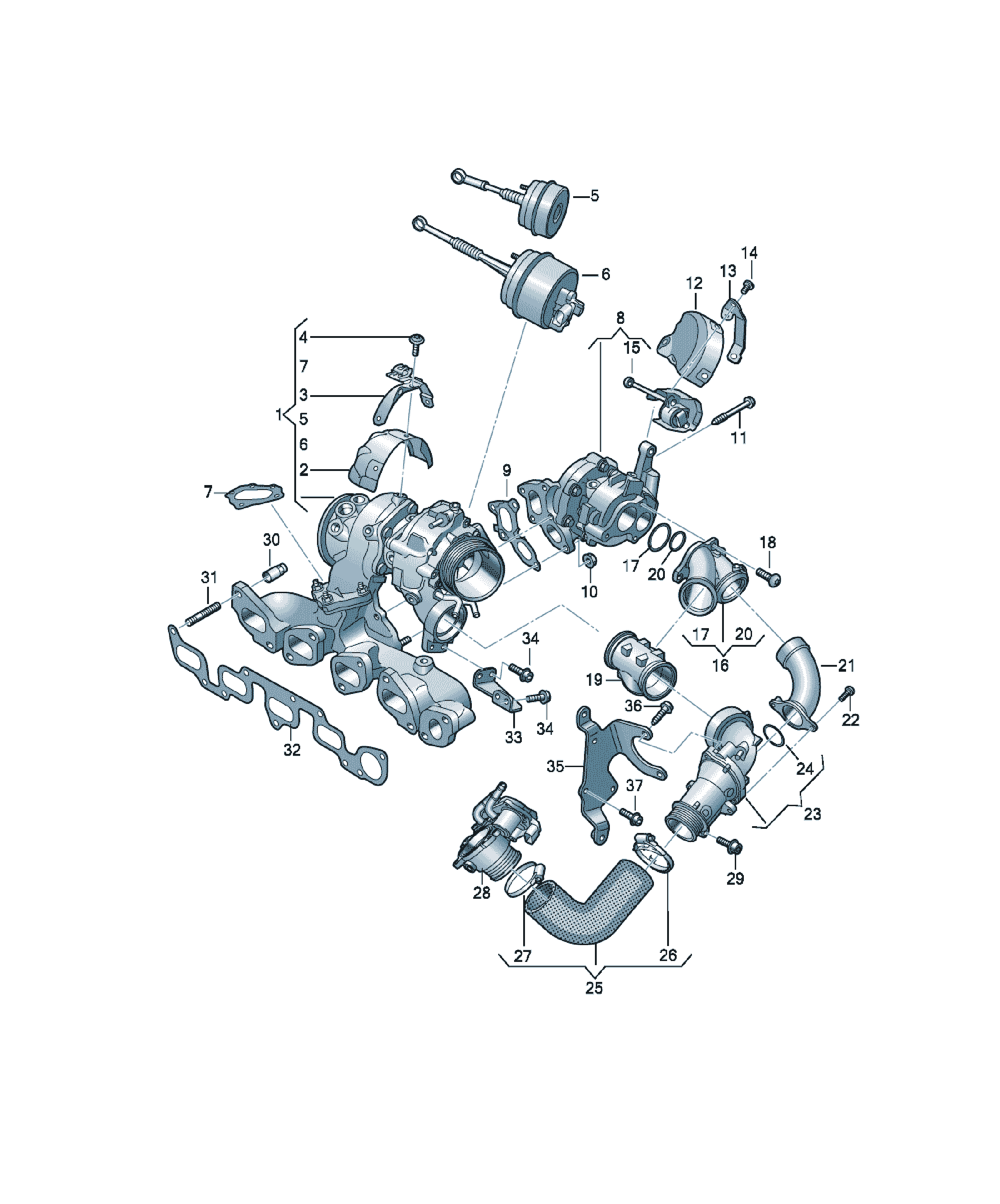 Turbocharger (repair kit) Volkswagen Passat / Variant / Santana, cod 03N198701Q