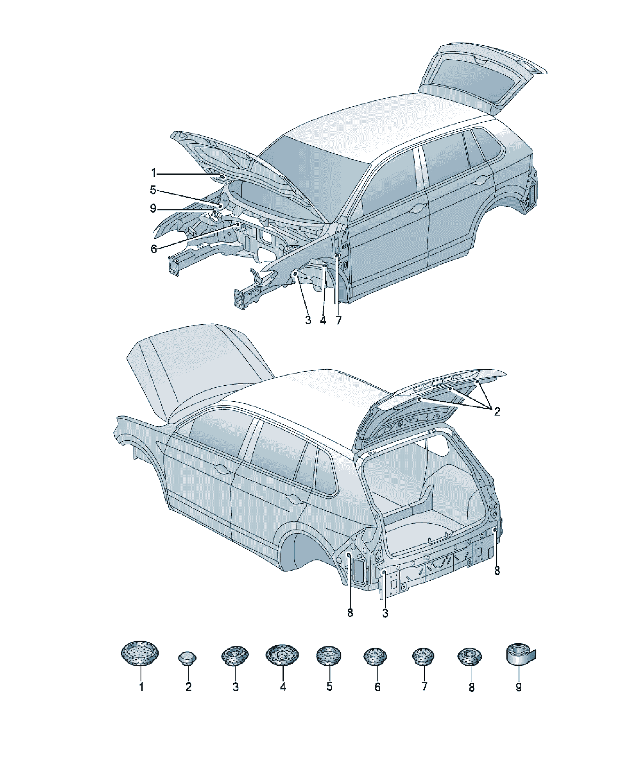 Pastilă adezivă Volkswagen Tiguan Tiguan, cod WHT010040