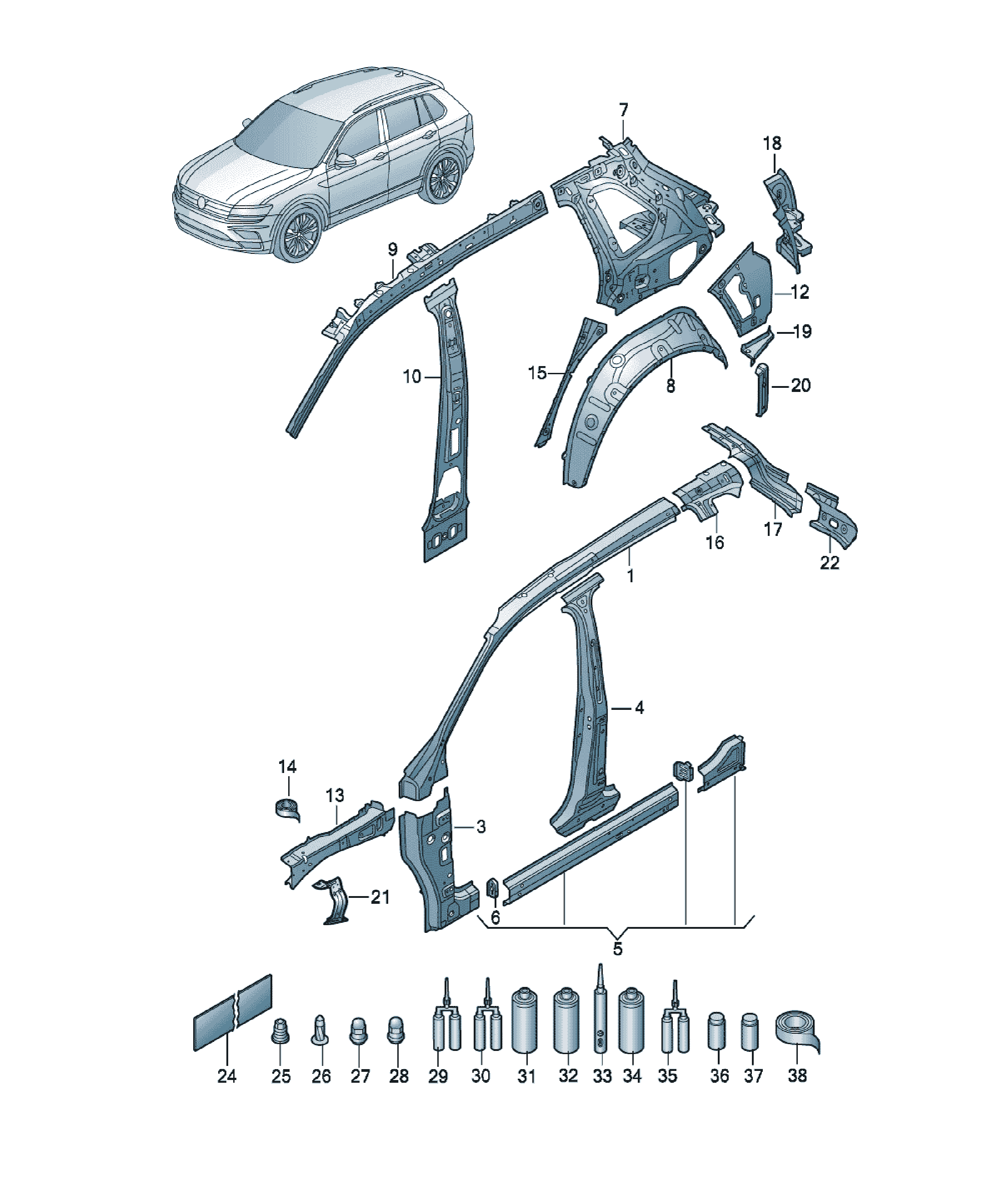 Spumă umplere 2 buc Volkswagen Golf / e-Golf, cod D  506KD1A3