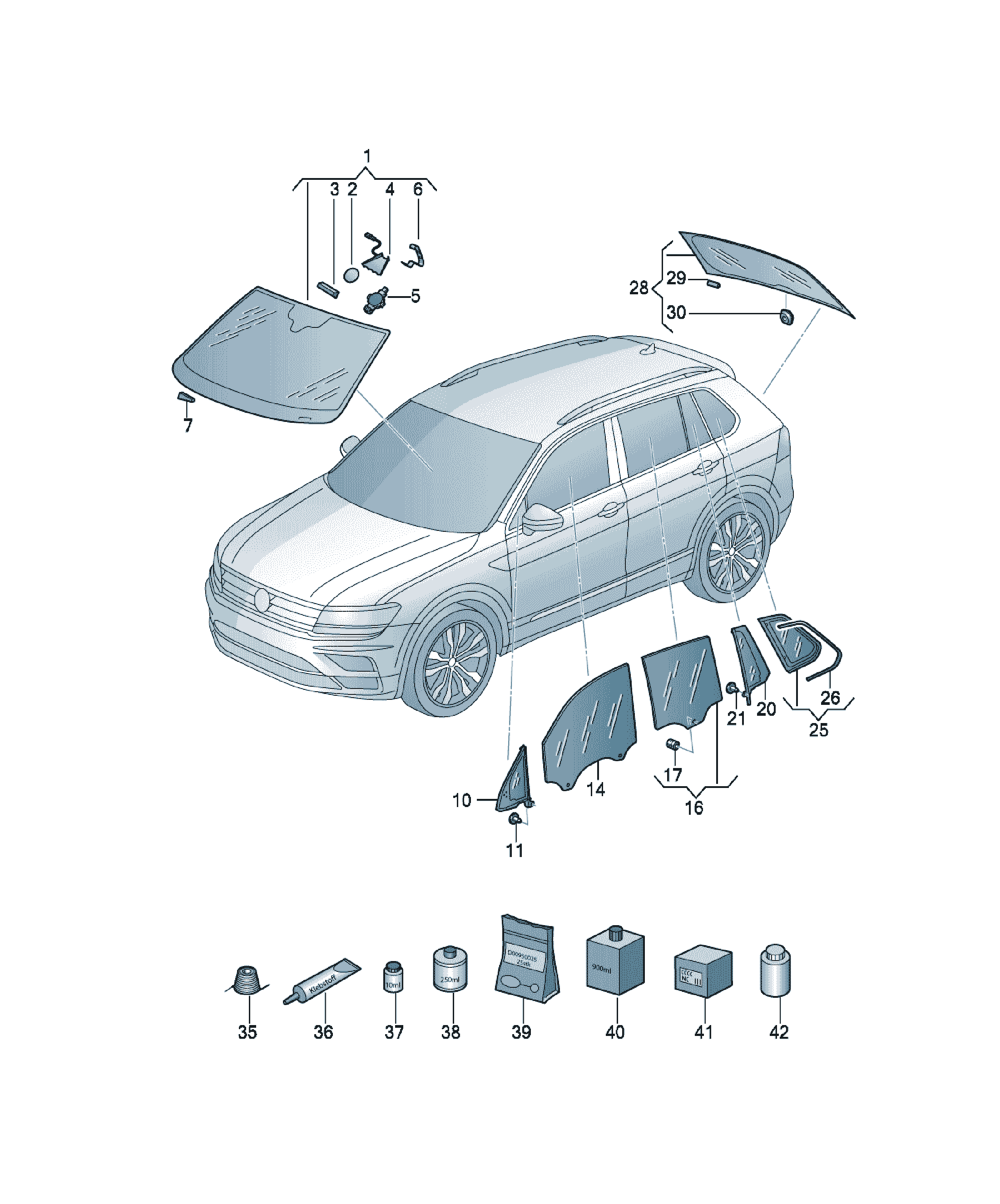 Adeziv Volkswagen Golf / e-Golf, cod D  822150A1